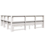 Bookcase Bed without Mattress White 200x200 cm Solid Wood Pine 3324306