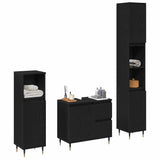 Bathroom Furniture Set 3 pcs Black Oak 30 x 30 x 190 cm 3333096