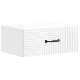 Wall-Mounted Bedside Cabinet with Drawer 2 pcs High Gloss White 898624
