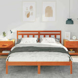 Bed Frame Brown 150 x 200 cm Solid Pine Wood 872370
