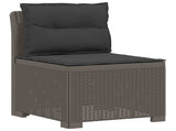 3-Seater Garden Sofa with Cushions Rattan Look PP Light Grey 3443847
