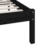 Bed Frame Black Solid pine wood Double Durable Bed Frame 810126