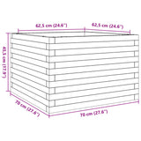 Garden Planter Wax Brown 70x70x45.5 cm Solid Wood Pine 847255