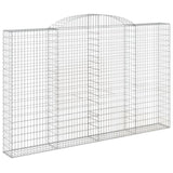 Arched Gabion Baskets 3 pcs 300x30x180/200 cm Galvanised Iron 3146594