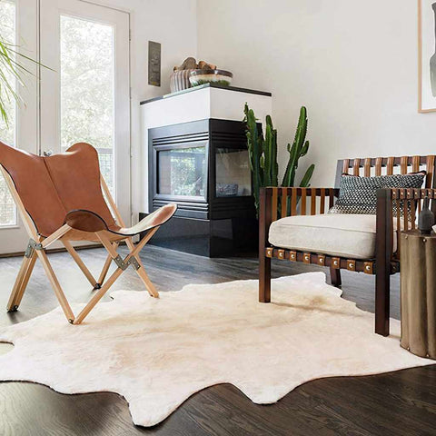 Real Cow Hide Rug 150x170 cm Beige 284345