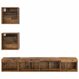 TV Wall Units with LED with LED 5 pcs Old wood Engineered Wood 3403577