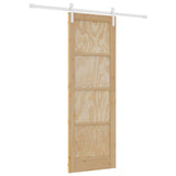 Sliding Door Natural and White 73.5 x 211 cm Solid Pine Wood 3445414