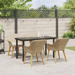 Garden Dining Set with Cushion 5 pcs Beige Poly Rattan 3261700