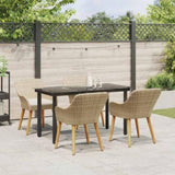 Garden Dining Set with Cushion 5 pcs Beige Poly Rattan 3261700