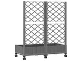 Garden Planter with Trellis&Wheels Light Grey PP 3422967