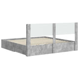 Bed Frame with Storage and Headboard Concrete Grey 3414434