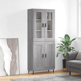 Highboard Grey Sonoma 69.5x34x180 cm Engineered Wood 3198359