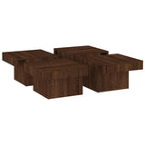 ZNTS Coffee Table Brown Oak 90x90x28 cm Engineered Wood 826637