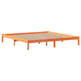 Bed Frame without Mattress Wax Brown 200x200 cm Solid Wood Pine 3301458