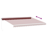 Retractable Awning Burgundy, White 3214987