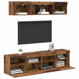 TV Wall Units with LED with LED 5 pcs Old Wood 80 x 30 x 40 cm 3402968