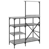 Baker's Rack Grey Sonoma 90x40x132 cm Engineered Wood and Metal 845419