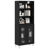 Highboard 2 pcs Black Oak Engineered Wood 3403173