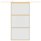 Sliding Door Gold 102.5x205 cm Frosted ESG Glass and Aluminium 155153