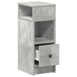 Bedside Cabinets 2 pcs with Drawer Concrete Grey 25x31x66 cm 858621