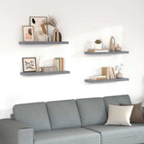 323858 Floating Wall Shelves 4 pcs Grey 80x23,5x3,8 cm MDF