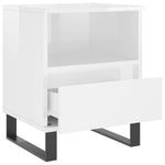 ZNTS Bedside Cabinet High Gloss White 40x35x50 cm Engineered Wood 830640