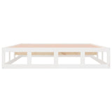 Bed Frame without Mattress White 135x190 cm Double Double Solid Wood 820837