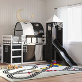 Bunk Bed without Mattress with Slide White and Black 90x200 cm 3284164