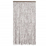 Fly Curtain Taupe and White 100x200 cm Chenille 377405