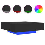 ZNTS Coffee Table with LED Lights Black 100x100x31 cm 836603