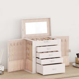 Jewellery Box 5-Layer with Mirror Lockable White 4103562