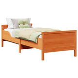 Bed Frame with Headboard Wax Brown 80 x 200 cm Engineered Wood 877205