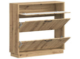 Shoe Cabinet HOORN 78 x 24 x 100 cm Engineered Wood Artisan Oak 897324