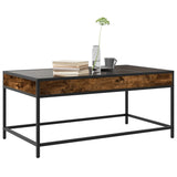 ZNTS Coffee Table with Infinity LED Smoked Oak 90x50x41 cm 847689