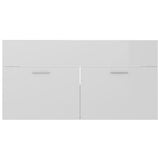 Sink Cabinet with Built-in Basin High Gloss White Engineered Wood 3070844
