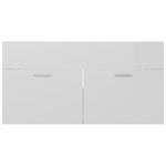 ZNTS Bathroom Furniture Set High Gloss White Engineered Wood 3071339