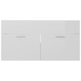 ZNTS Bathroom Furniture Set High Gloss White Engineered Wood 3071339
