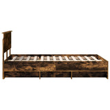 Bed Frame Smoked Oak 137 x 203 cm Engineered Wood 3408862