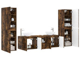 Bathroom Furniture Set 5 pcs Smoked Oak 33 x 34.5 x 160 cm 3406028