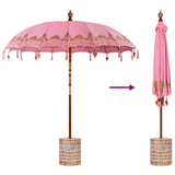 Balinese Parasol Pink 215 x 215 x 260 cm Cotton and solid wood 3356907