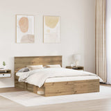 Bed Frame Artisian Oak 160 x 200 cm Solid Pine Wood 3410581