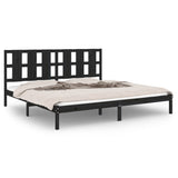 Bed Frame without Mattress Black 200x200 cm Solid Wood Pine 3105624