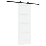 Sliding Door 73.5 x 198.5 cm Engineered Wood White and Black 3449994
