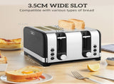 Sleek Textured Kettle and Four-Slice Toaster Set - Black T3398P422926