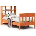 ZNTS Bed Frame without Mattress Wax Brown 90x200 cm Solid Wood Pine 3323232