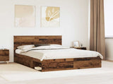 Bed Frame with Headboard Old Wood 150 x 200 cm Solid Pine Wood 3410999