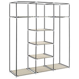 Wardrobe with Compartments and Rods Cream 150x45x175 cm Fabric 282455