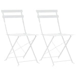 ZNTS 3 Piece Bistro Set Steel White 44357