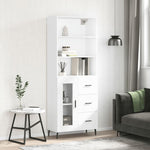 Highboard White 69.5x34x180 cm Engineered Wood 3189525