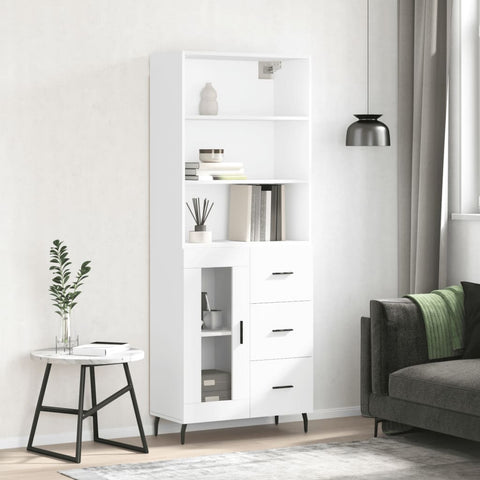 Highboard White 69.5x34x180 cm Engineered Wood 3189525